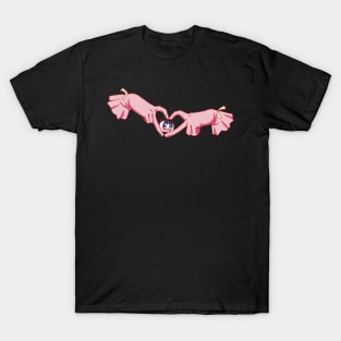 Oshi no Ko Ai Hoshino hand poses that form a Heart while performing on Stage (transparent) T-Shirt